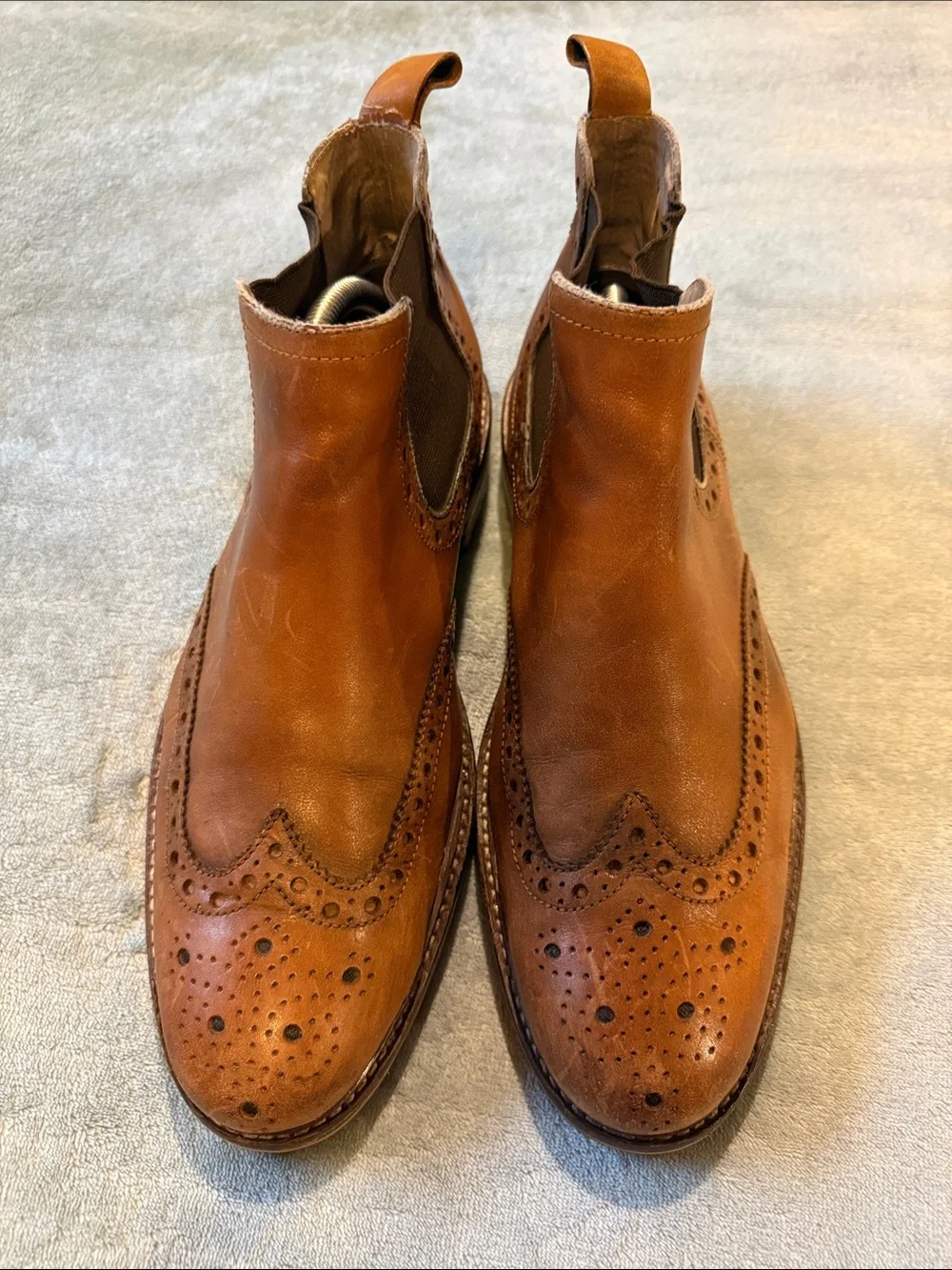 Banana Republic Tan Leather Wingtip Jodhpur Boots, size 12